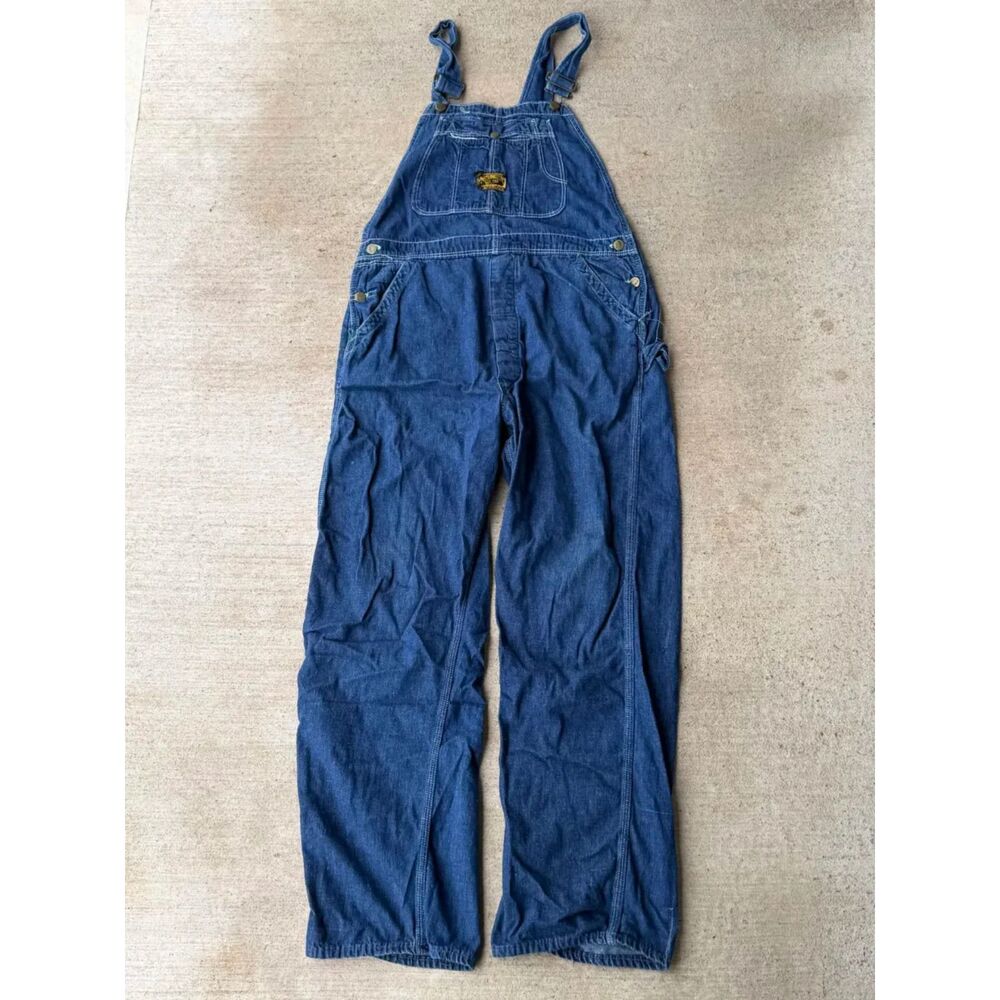 Vtg 50s 60s Washington Dee Cee Sanforized Denim Bib Overalls Workwear USA Made